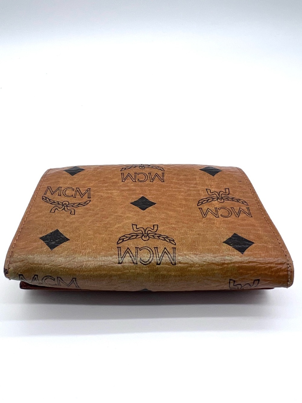 Vintage MCM Visetos Trifold Wallet Cognac Leather Made in Germany - Picture 8 of 15